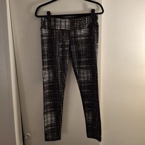 Tuff Athletics Women's Black and White Plaid Leggings